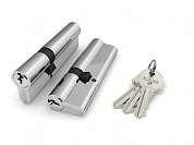 Картинка Цилиндровый механизм FUARO 100 CA 80 mm (35+10+35) CP хром 3 кл.